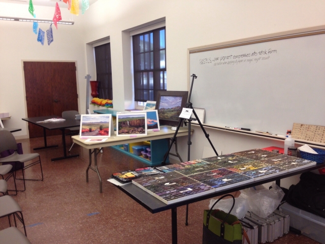 The Museum of the Big Bend in Alpine, Texas sponsors this pastel painting workshop in the spacious, well-let education room
